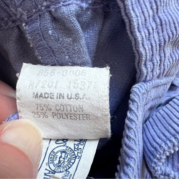 Oshkosh B’Gosh Vintage Bib Overalls Purple Corduroy Baby 12 Months Union Tag USA - Picture 6 of 7